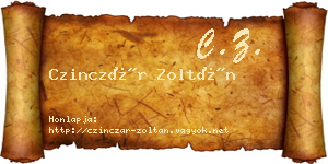 Czinczár Zoltán névjegykártya